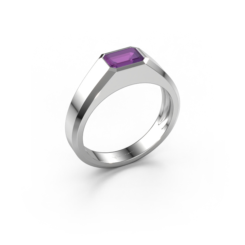 Bild von Herrenring Dylan 1 585 Weißgold Amethyst 7x5 mm