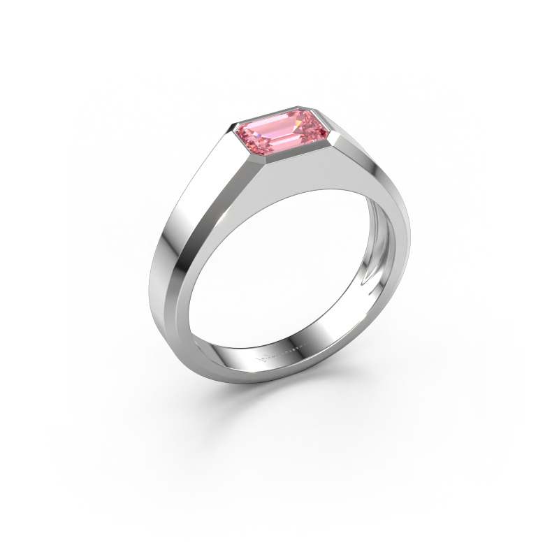 Image of Men's ring Dylan 1 950 platinum Pink lab grown diamond 7x5 mm