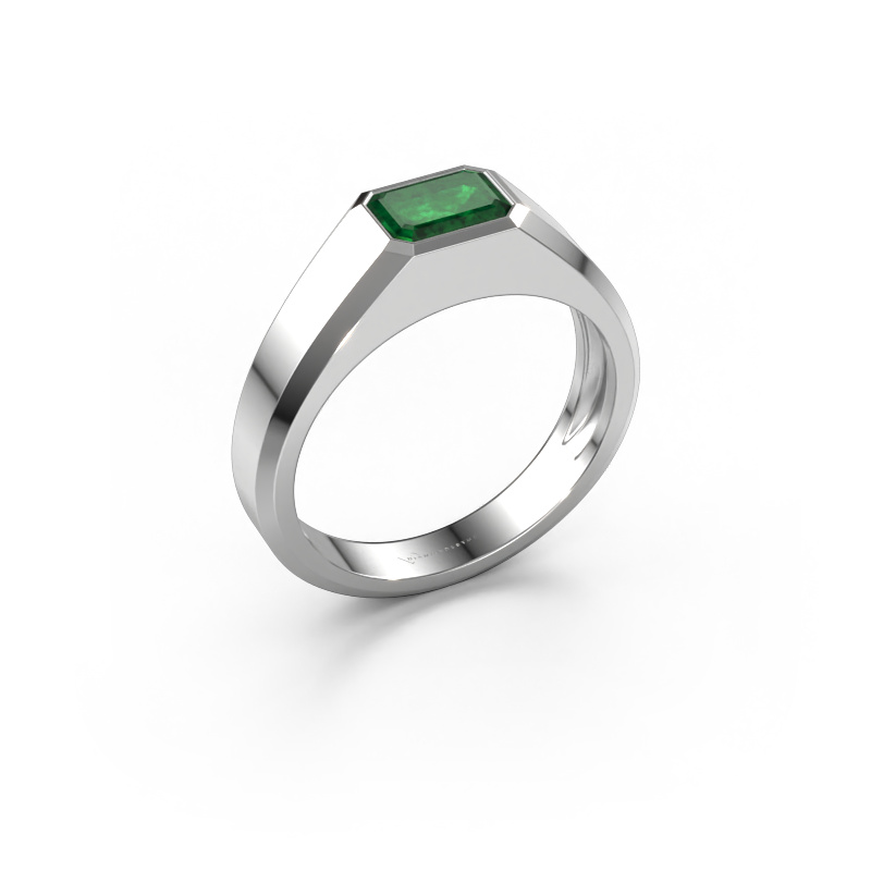 Image of Men's ring Dylan 1 950 platinum Emerald 7x5 mm