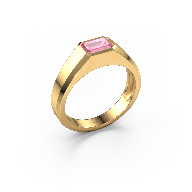 Image of Men's ring Dylan 1 585 gold Pink sapphire 7x5 mm