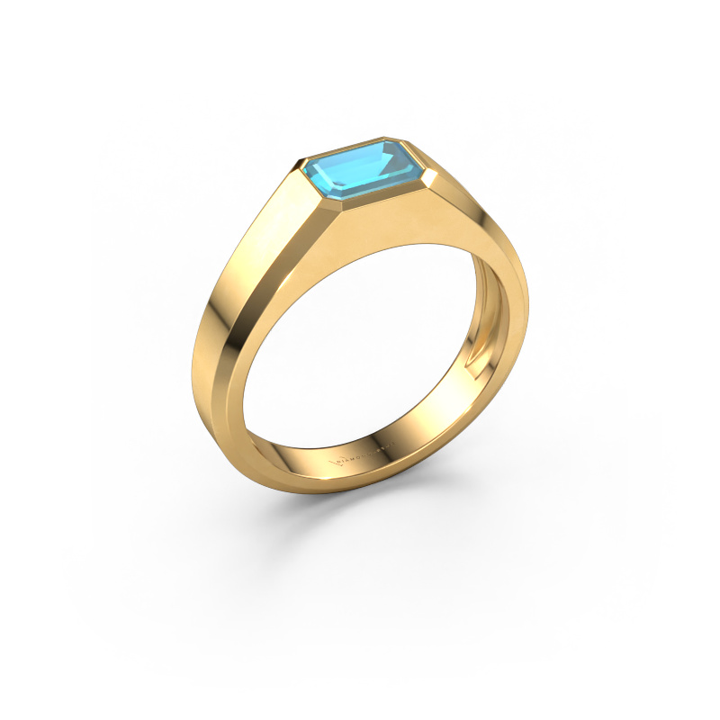 Afbeelding van Heren ring Dylan 1 585 goud Blauw topaas 7x5 mm