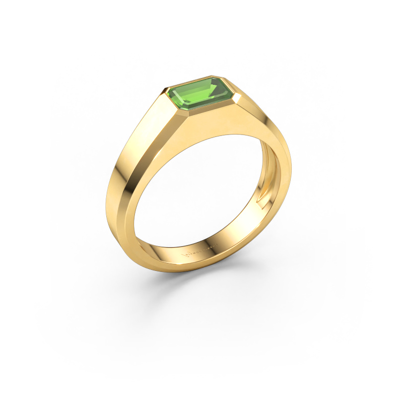 Bild von Herrenring Dylan 1 585 Gold Turmalin grün 7x5 mm