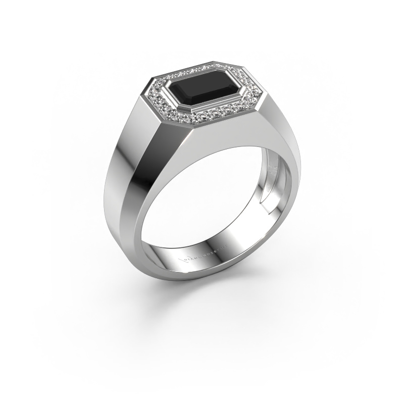 Image of Men's ring Dylan 2 950 platinum Black diamond 1.545 crt