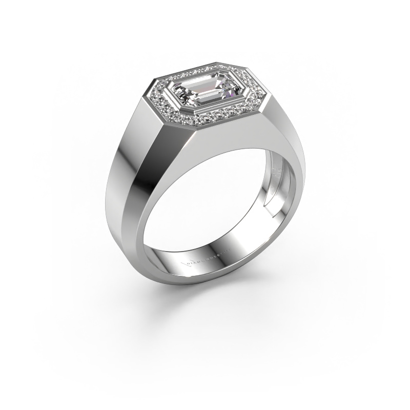 Image of Men's ring Dylan 2 950 platinum Custom diamond 7x5 mm