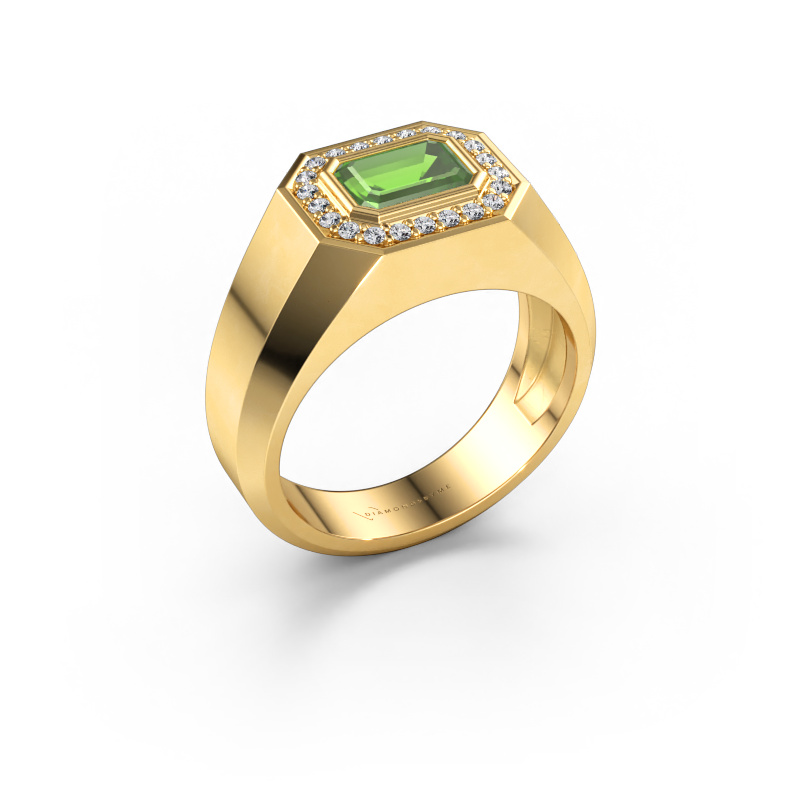 Bild von Herrenring Dylan 2 585 Gold Turmalin grün 7x5 mm