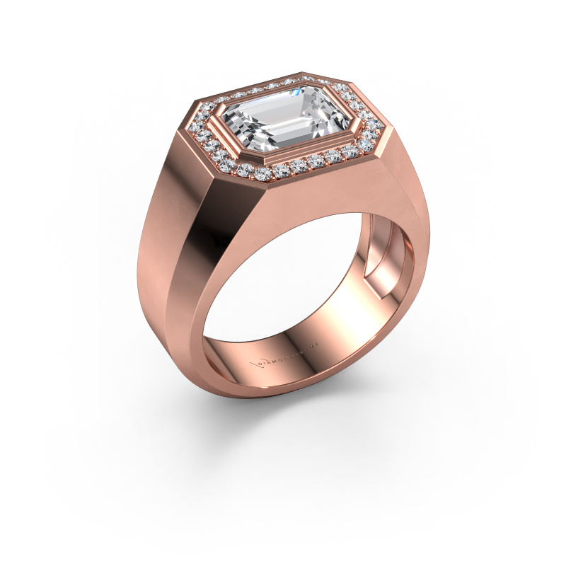 Image of Men's ring Dylan 2 585 rose gold Lab grown diamond 2.78 crt