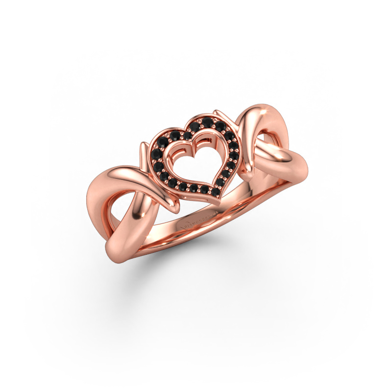 Bild av Ring Earlie 1 585 roséguld Svart diamant 0.092 crt