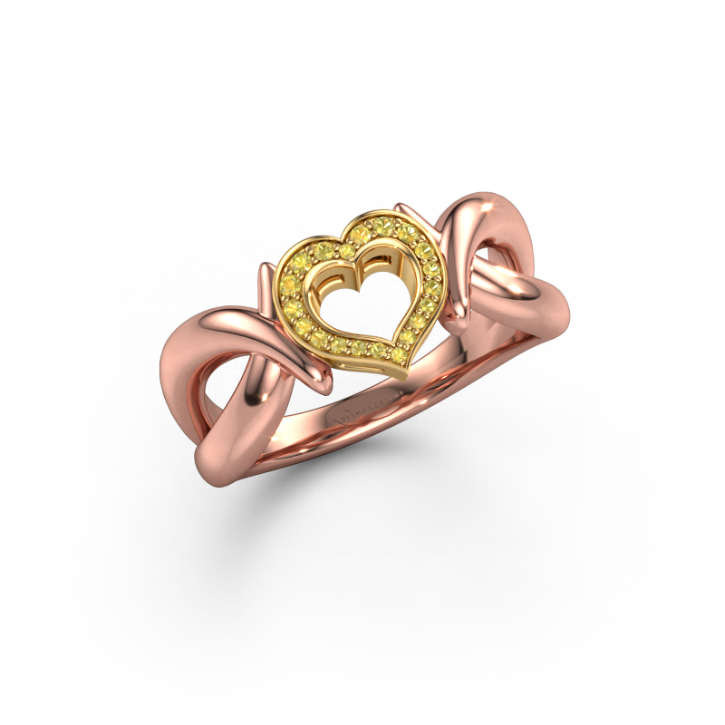 Bild von Ring Earlie 1 585 Roségold Gelb Saphir 1.1 mm
