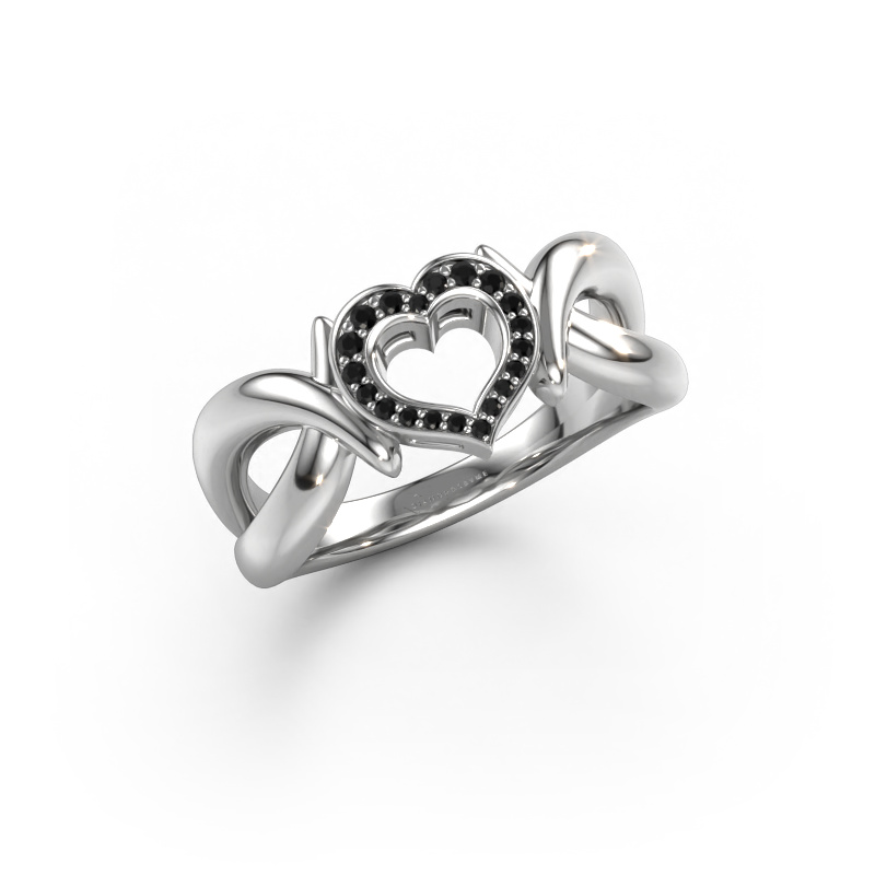 Bild von Ring Earlie 1 950 Platin Schwarz Diamant 0.092 crt