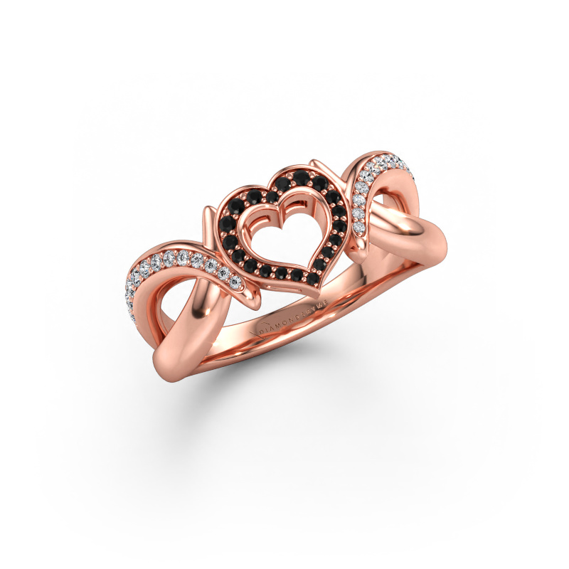 Immagine di Anello Earlie 2 585 oro rosa Diamante nero 0.259 crt