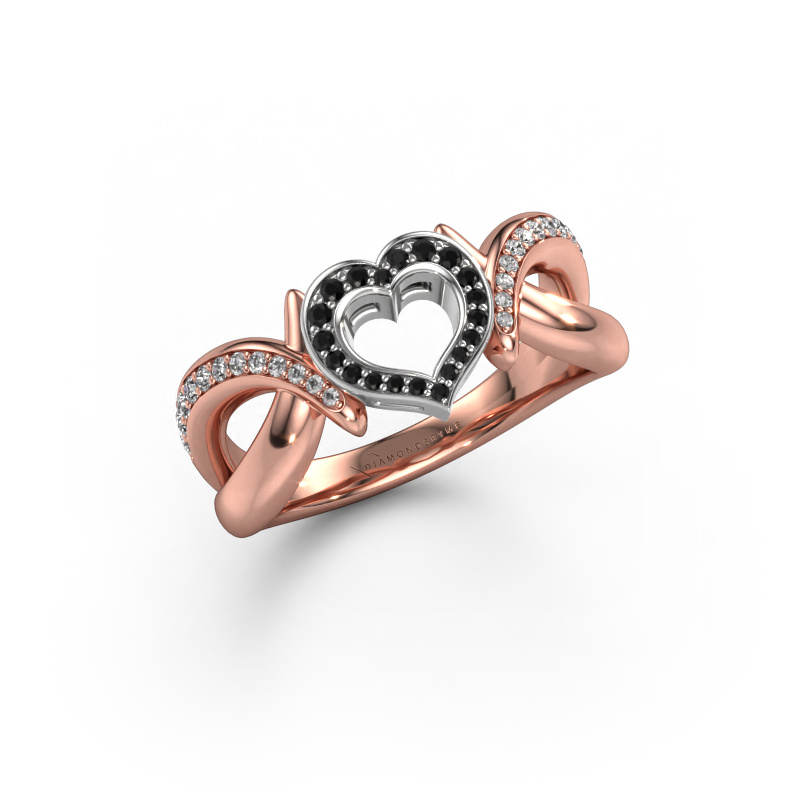 Image of Ring Earlie 2 585 rose gold Black diamond 0.259 crt
