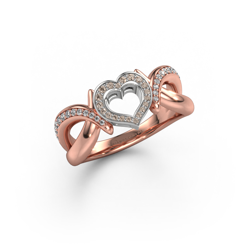 Image of Ring Earlie 2 585 rose gold Brown diamond 0.244 crt