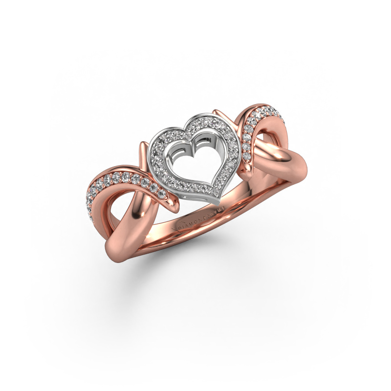 Afbeelding van Ring Earlie 2 585 rosé goud Zirkonia 1.1 mm