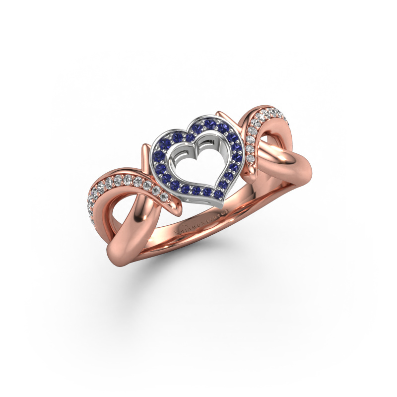 Bild von Ring Earlie 2 585 Roségold Saphir 1.1 mm