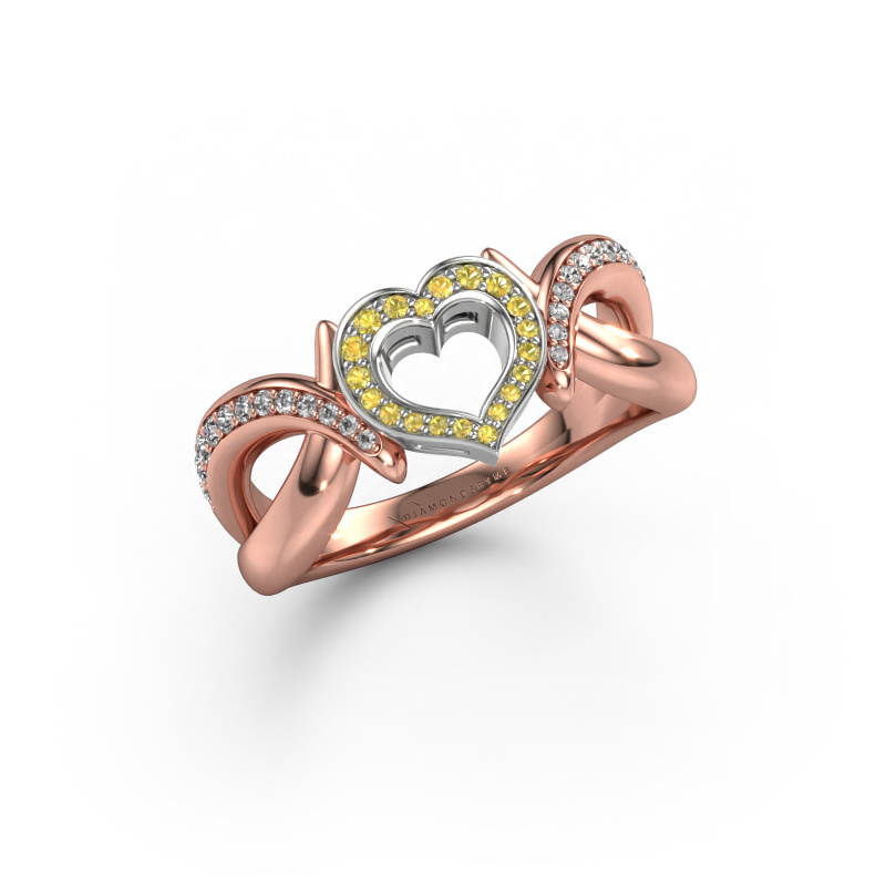 Bild von Ring Earlie 2 585 Roségold Gelb Saphir 1.1 mm
