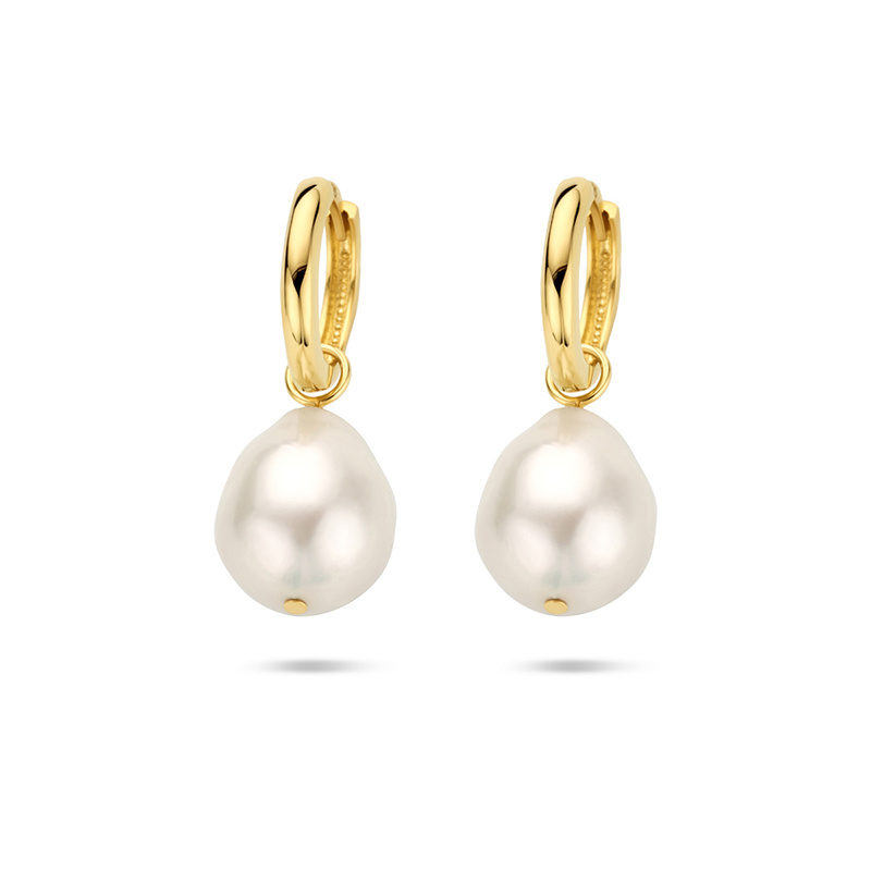 Image of Drop earrings Eda 585 gold White pearl 10 mm
