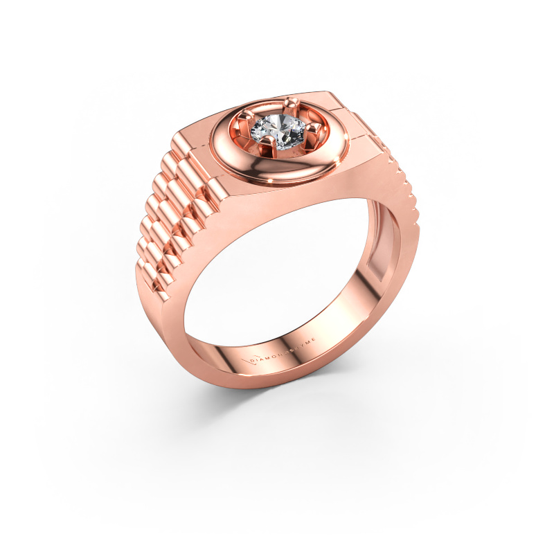 Image of Men's ring Edward 585 rose gold Lab grown diamond 0.40 crt