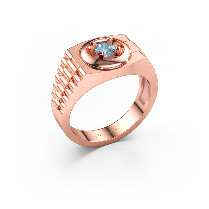 Bild av Herrring Edward 585 roséguld Blå labbodlad diamant 4.7 mm
