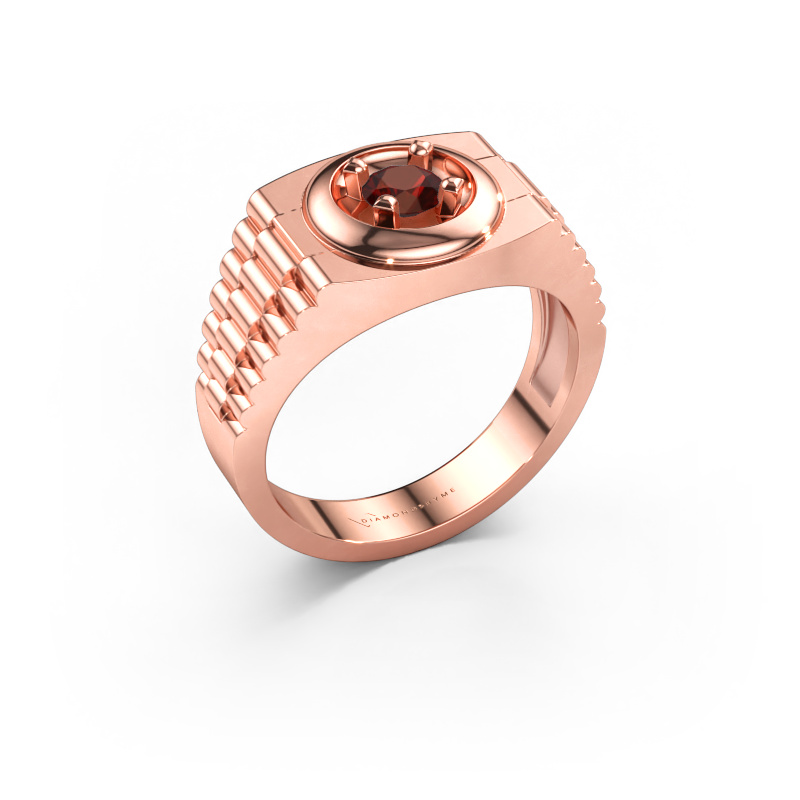 Image de Bague pour homme Edward 585 or rose Grenat 4.7 mm
