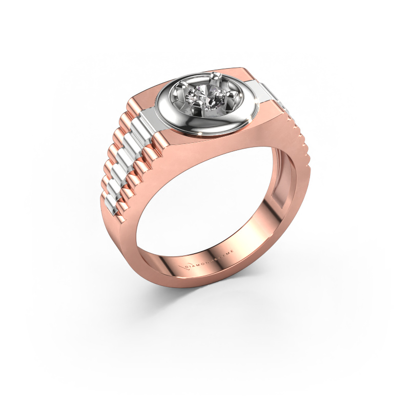 Image of Men's ring Edward 585 rose gold Lab grown diamond 0.40 crt