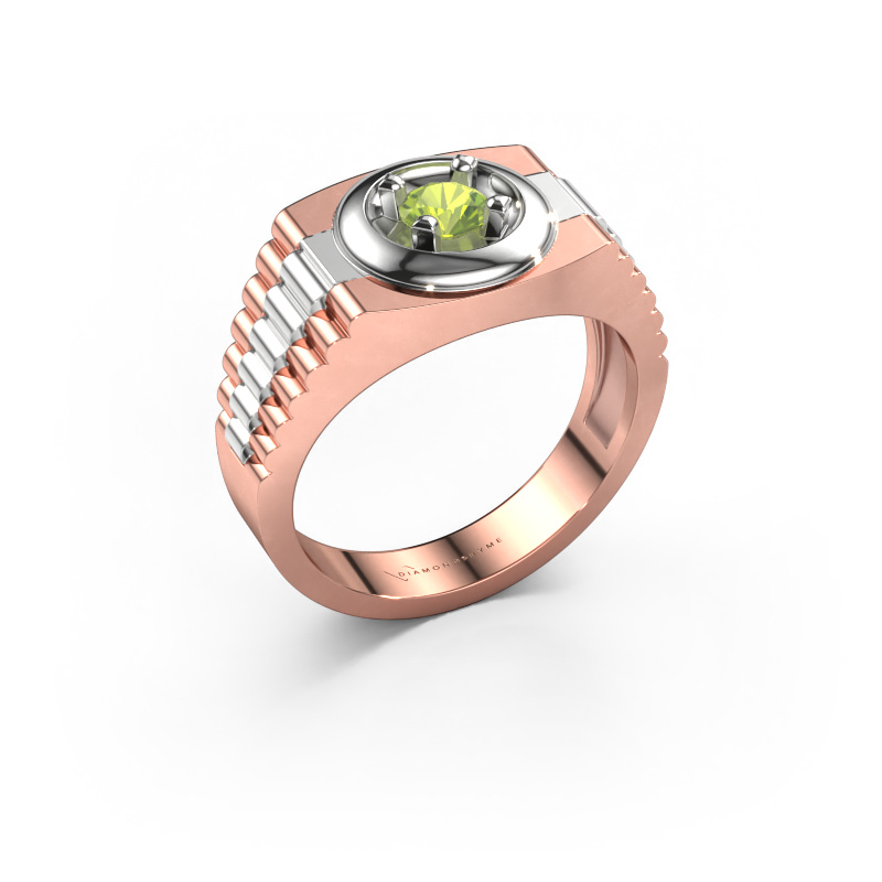 Image of Men's ring Edward 585 rose gold Peridot 4.7 mm