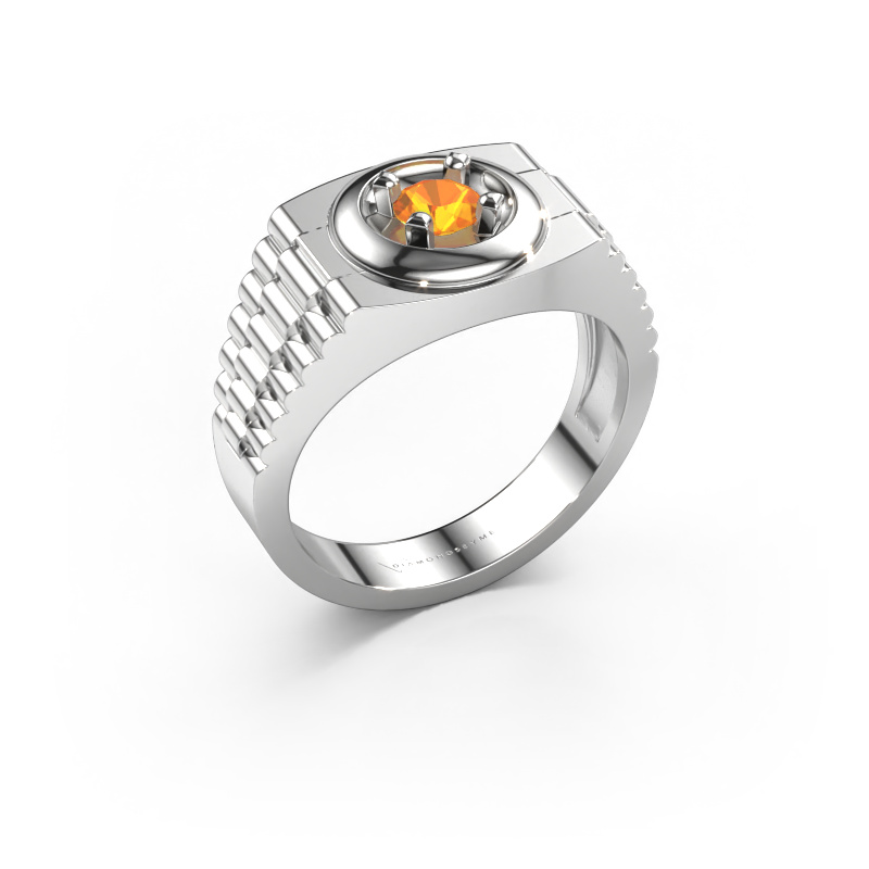 Image of Men's ring Edward 950 platinum Citrin 4.7 mm