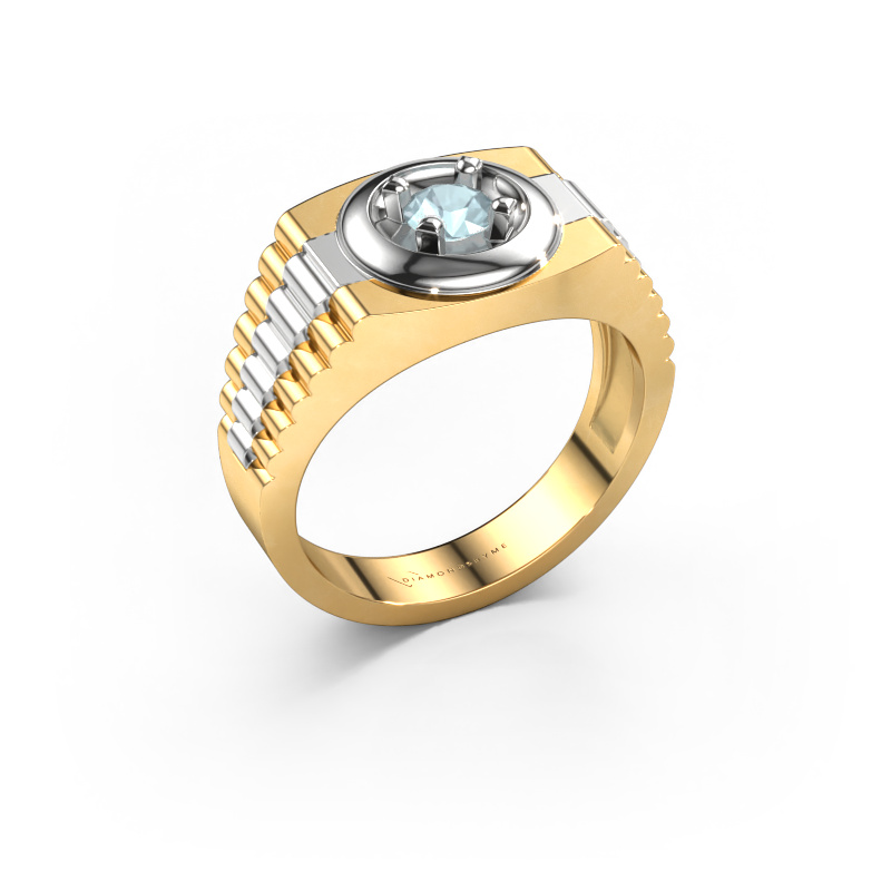 Image of Men's ring Edward 585 gold Aquamarine 4.7 mm
