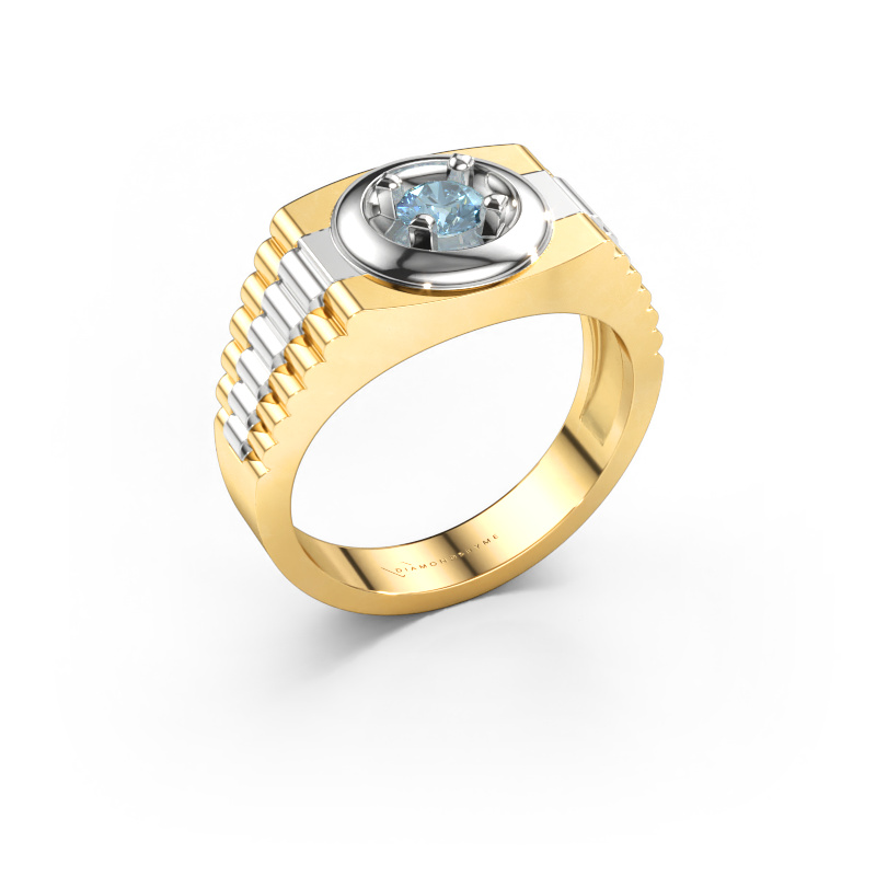 Bild av Herrring Edward 585 gult guld Blå labbodlad diamant 4.7 mm