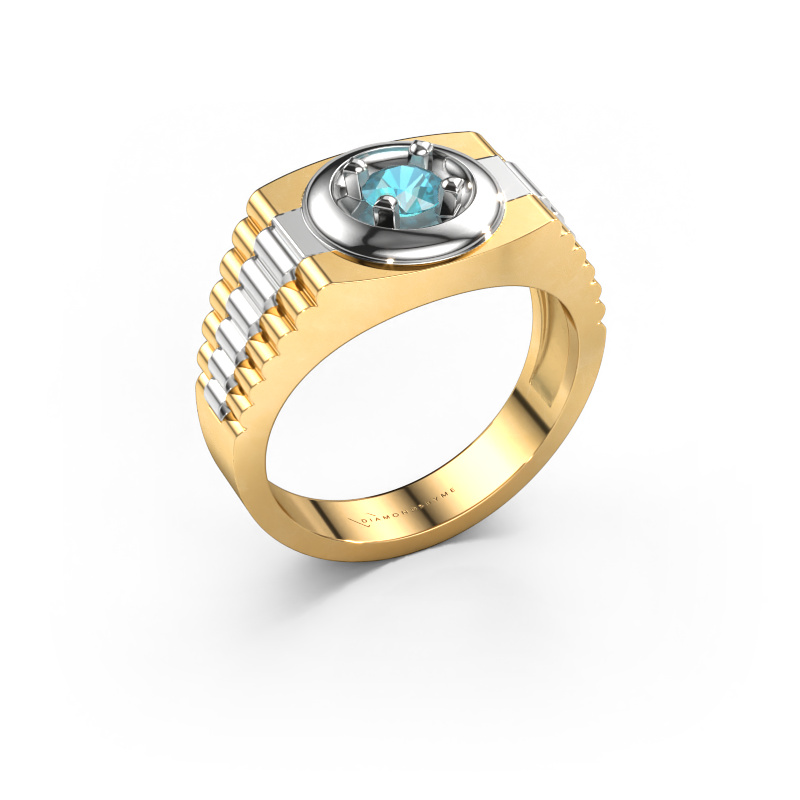 Bild von Herrenring Edward 585 Gold Blau Topas 4.7 mm