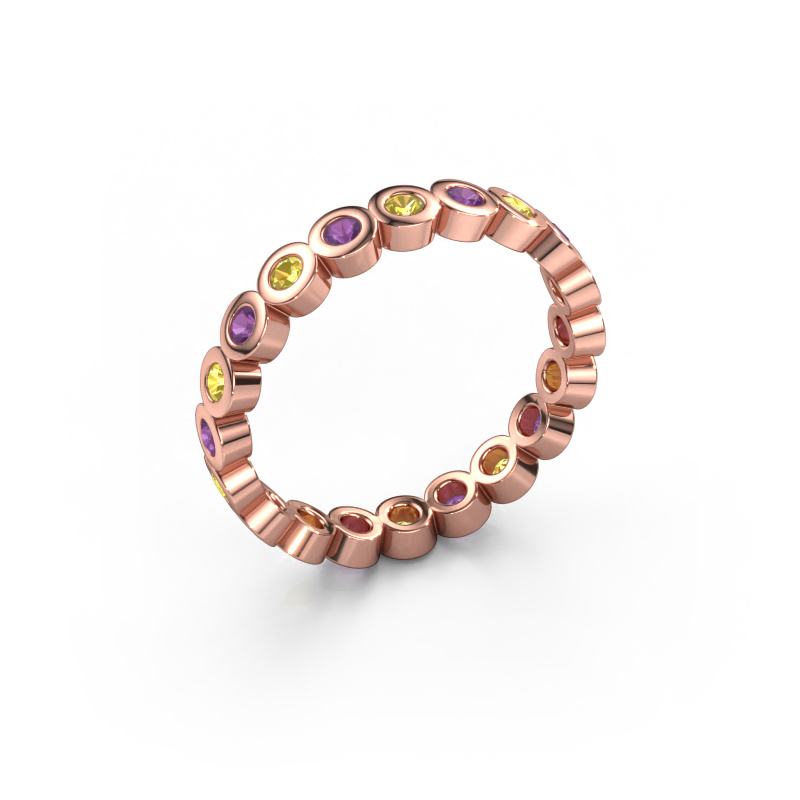 Image of Stackable ring Edwina 1 585 rose gold Yellow sapphire 2 mm