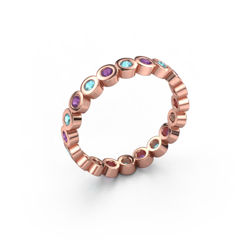 Image of Stackable ring Edwina 1 585 rose gold Blue topaz 2 mm