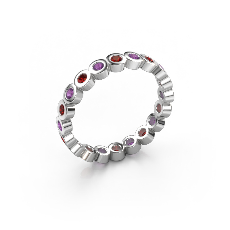 Image of Stackable ring Edwina 1 585 white gold Garnet 2 mm