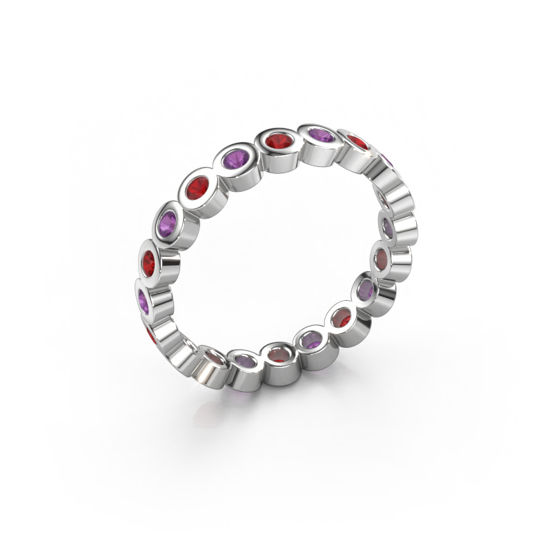 Image of Stackable ring Edwina 1 585 white gold Ruby 2 mm