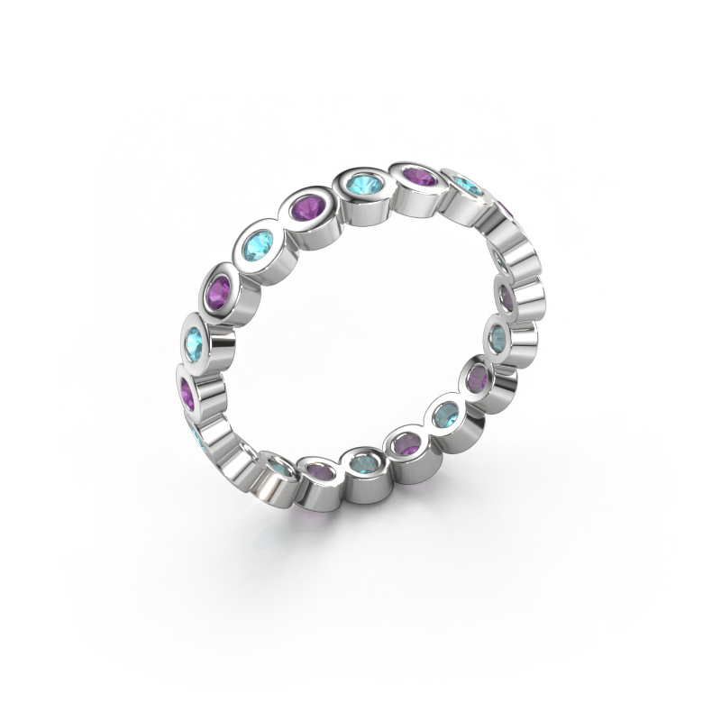 Image of Stackable ring Edwina 1 585 white gold Blue topaz 2 mm