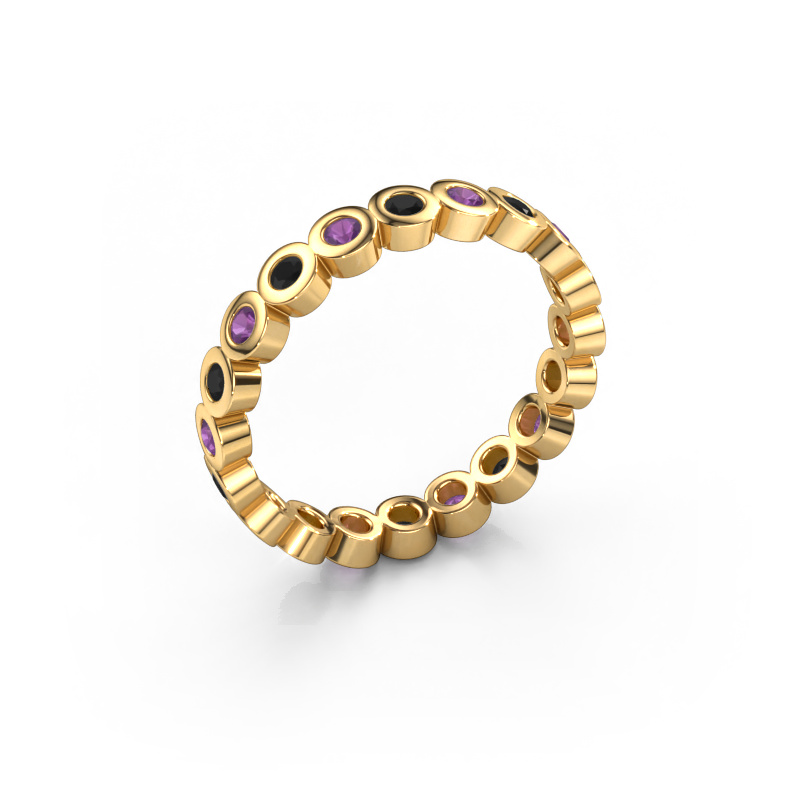 Image of Stackable ring Edwina 1 585 gold Black diamond 0.36 crt