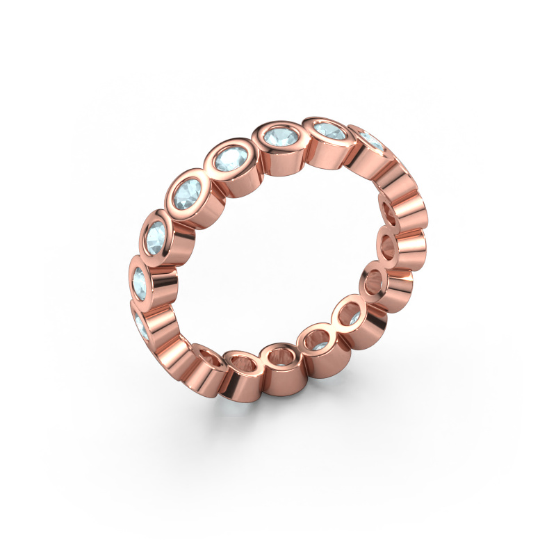Image of Stackable ring Edwina 2 585 rose gold Aquamarine 2.5 mm