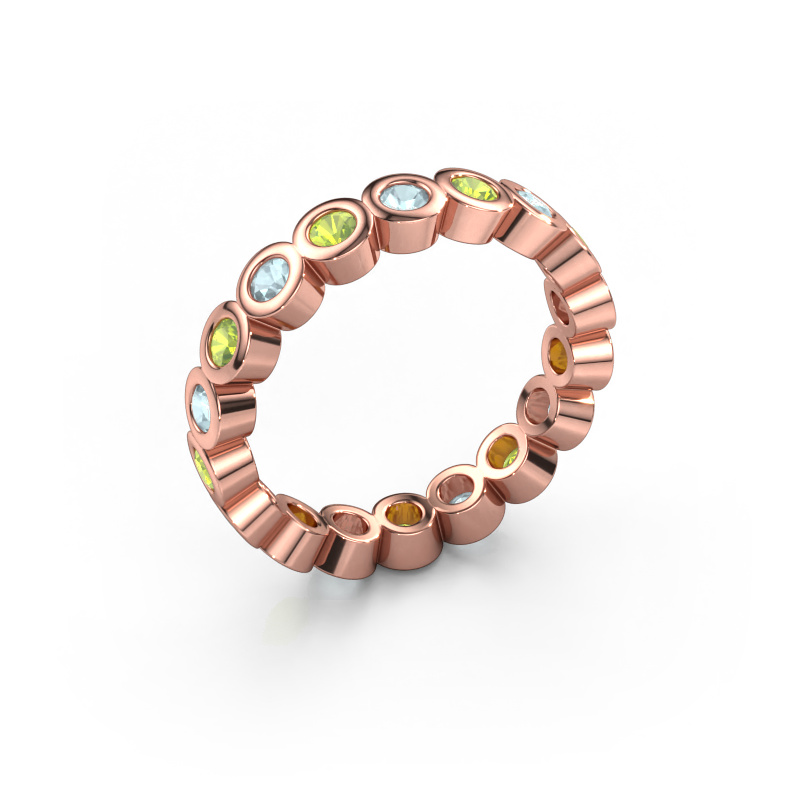 Image of Stackable ring Edwina 2 585 rose gold Peridot 2.5 mm