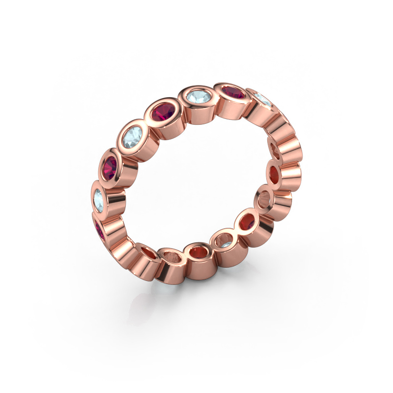 Image of Stackable ring Edwina 2 585 rose gold Rhodolite 2.5 mm