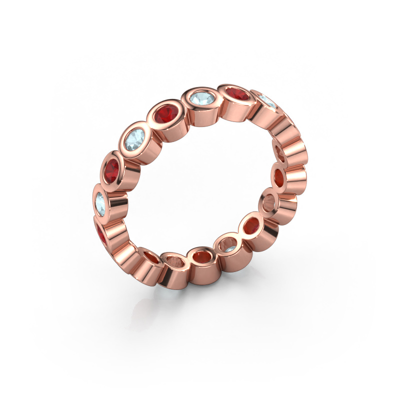Image of Stackable ring Edwina 2 585 rose gold Ruby 2.5 mm