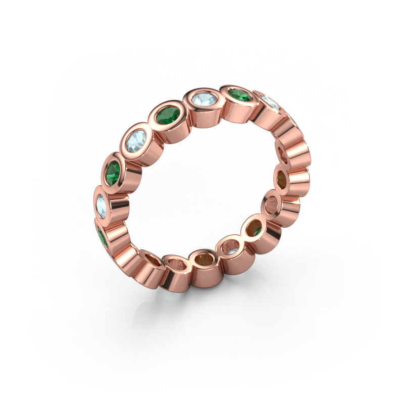 Image of Stackable ring Edwina 2 585 rose gold Emerald 2.5 mm