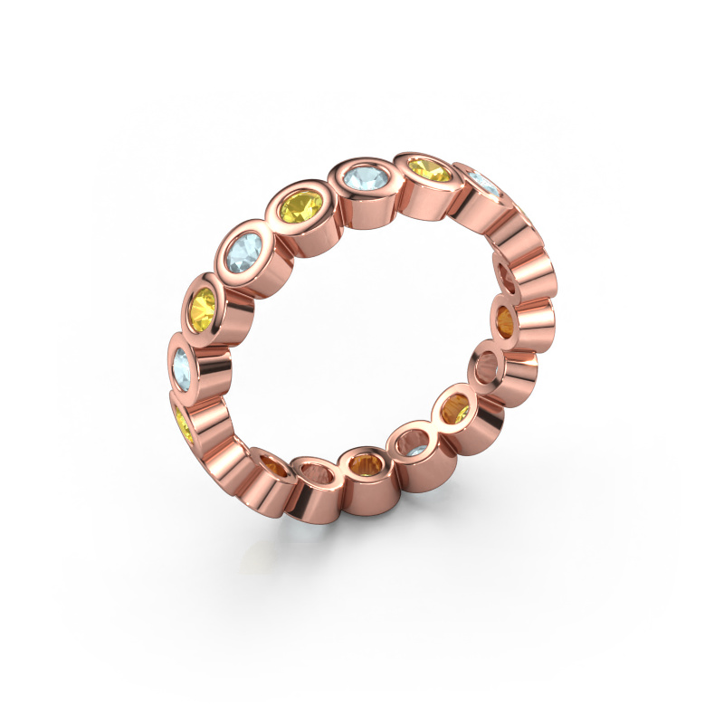 Image of Stackable ring Edwina 2 585 rose gold Yellow sapphire 2.5 mm