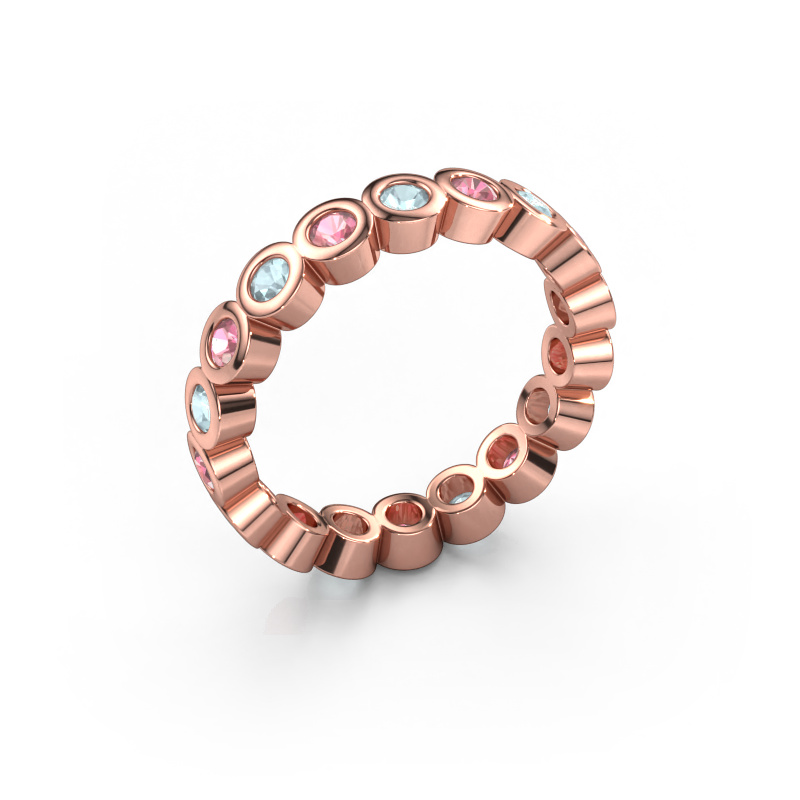 Image of Stackable ring Edwina 2 585 rose gold Tourmaline pink 2.5 mm