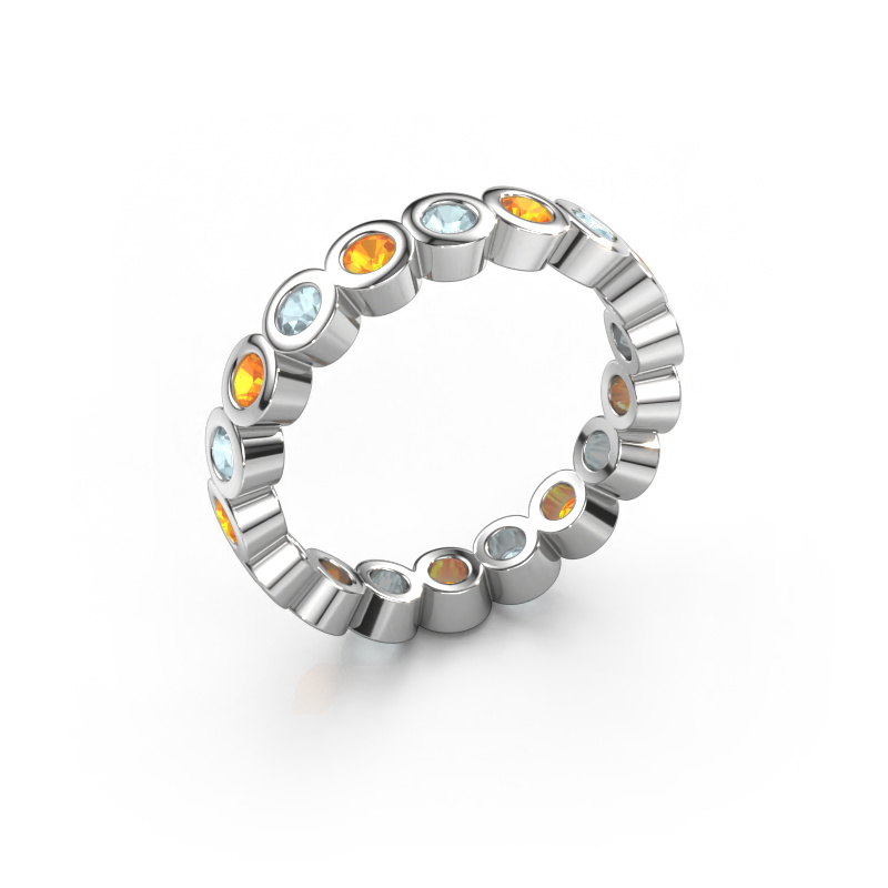 Image of Stackable ring Edwina 2 585 white gold Citrin 2.5 mm