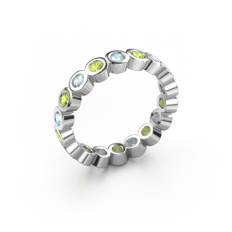 Image of Stackable ring Edwina 2 585 white gold Peridot 2.5 mm
