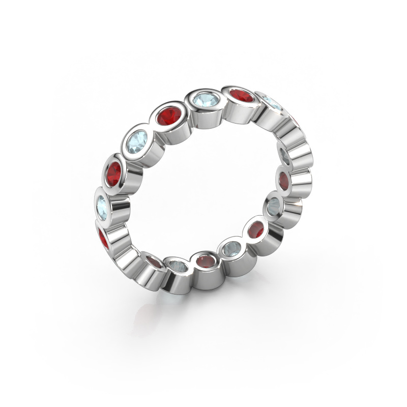 Image of Stackable ring Edwina 2 585 white gold Ruby 2.5 mm