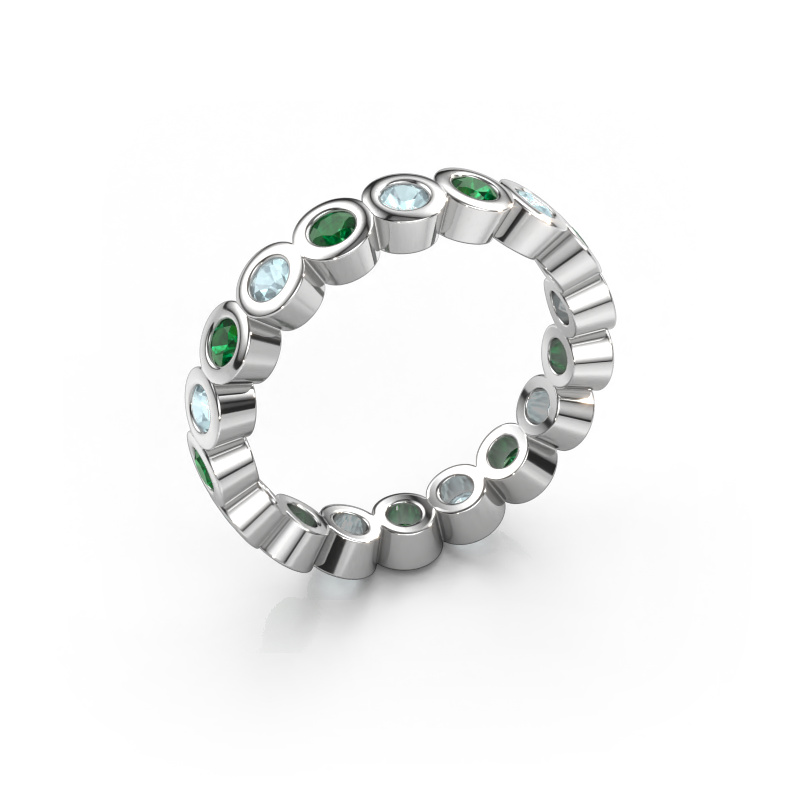 Image of Stackable ring Edwina 2 585 white gold Emerald 2.5 mm