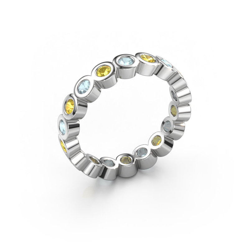 Image of Stackable ring Edwina 2 585 white gold Yellow sapphire 2.5 mm