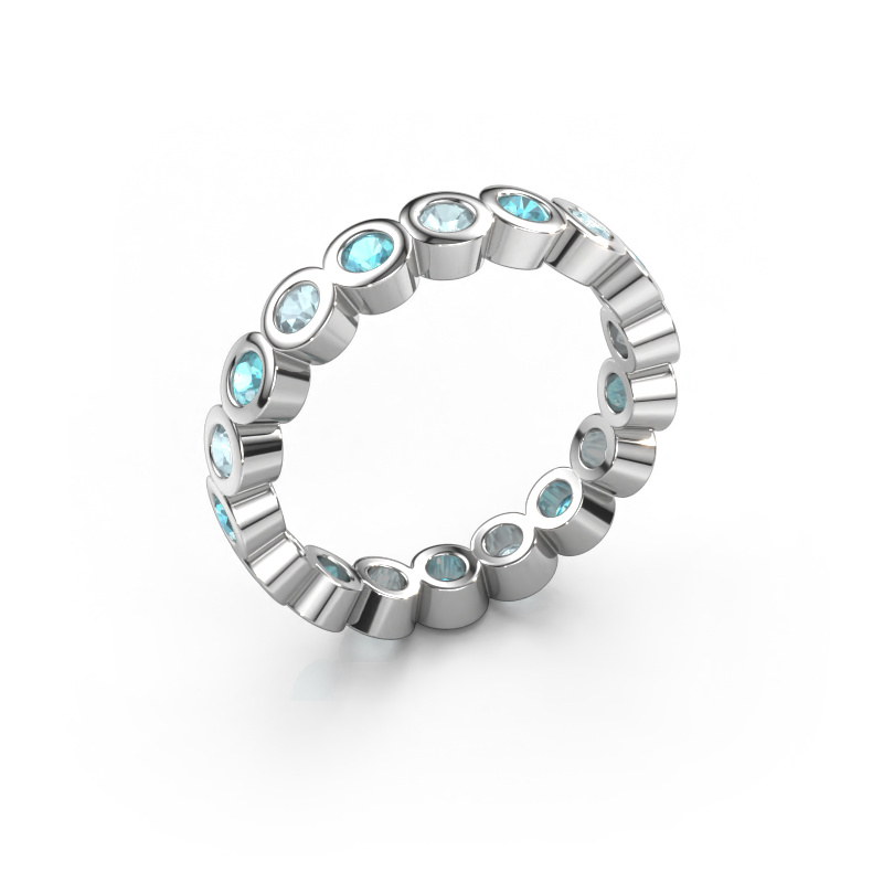 Image of Stackable ring Edwina 2 585 white gold Blue topaz 2.5 mm