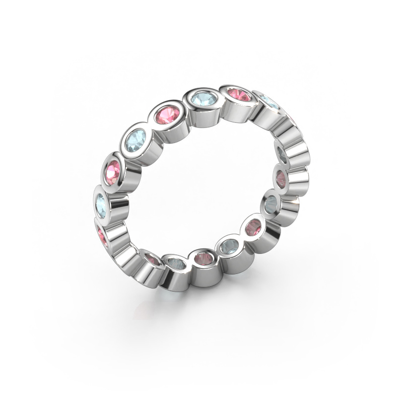 Image of Stackable ring Edwina 2 585 white gold Tourmaline pink 2.5 mm