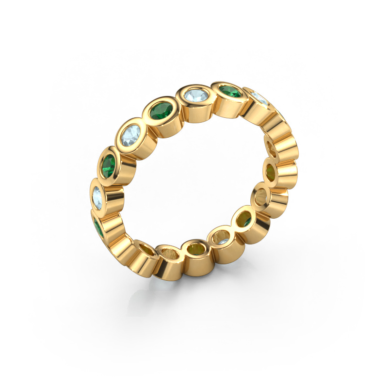 Image of Stackable ring Edwina 2 585 gold Emerald 2.5 mm